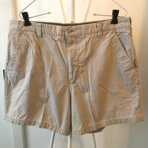 DOCKERS MEN’S KHAKI FLAT FRONT CHINO SHORTS 38